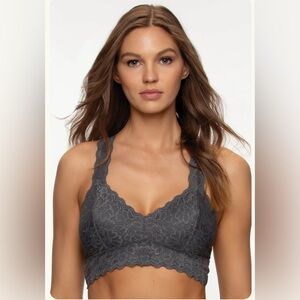 Felina Black & Charcoal Lace Bralette - Set of 2